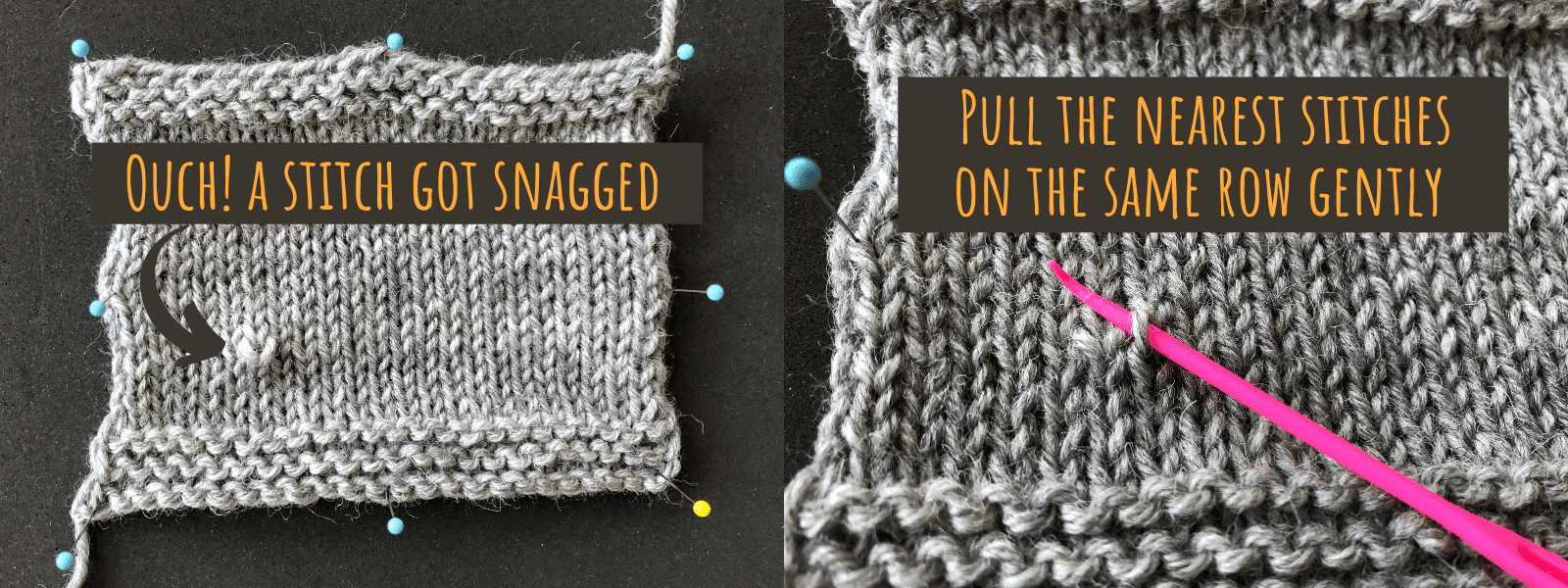 Fix a loose knitting stitch – Don't Be Such a Square